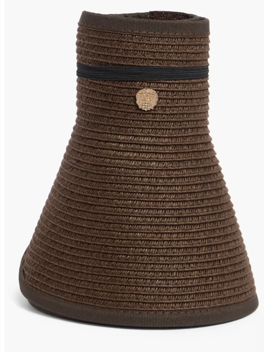 Vince Camuto Brown Straw Sun Visor Roll-Up Straw Visor NWOT Summer hat chocolate